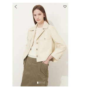 타임 TIME 오트밀컬러 에코 가죽 자켓 프리사이즈 정품