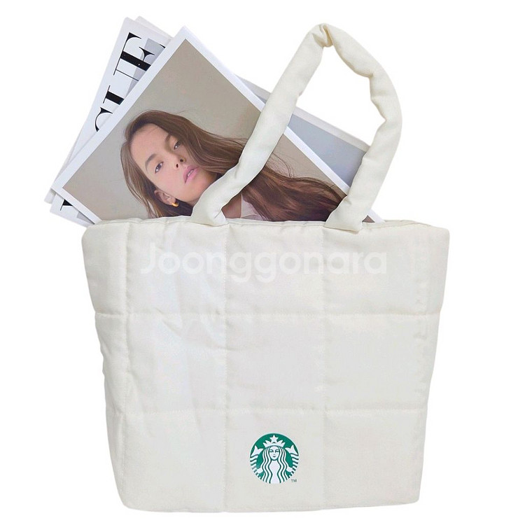 스타벅스 패딩 숄더백 토드백 퀄팅 에코백 데이리백 가방--6