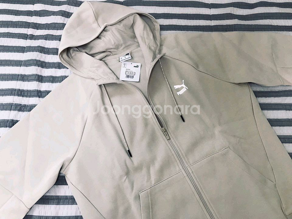 (새상품) 퓨마 테크팩 셋업 오트밀 크림 집업후드 스웻셔츠 반바지 105 32--2