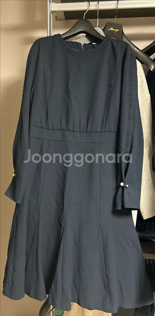 씨씨콜렉트 쉬폰 원피스 네이비 66 새상품--0