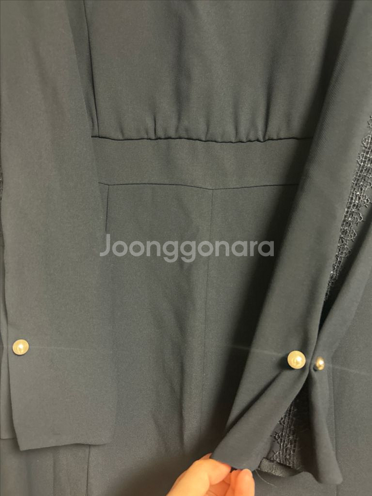 씨씨콜렉트 쉬폰 원피스 네이비 66 새상품--3