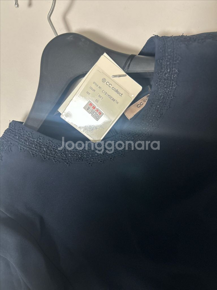 씨씨콜렉트 쉬폰 원피스 네이비 66 새상품--1