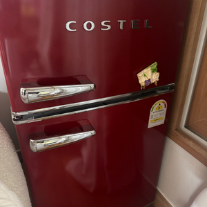 코스텔 빈티지 미니냉장고 레드 86L