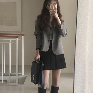 아카이브제이투유 미니 플리츠 스커트 블랙 s