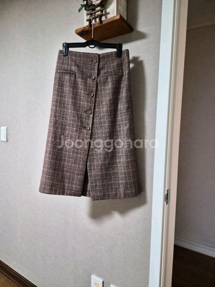 체크 패턴 스커트--1