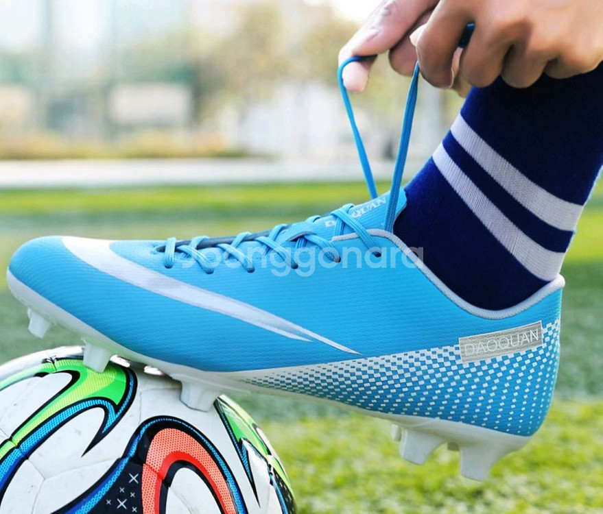 미사용 리온 컬러 스파이크 인조 잔디 축구화 285mm--4