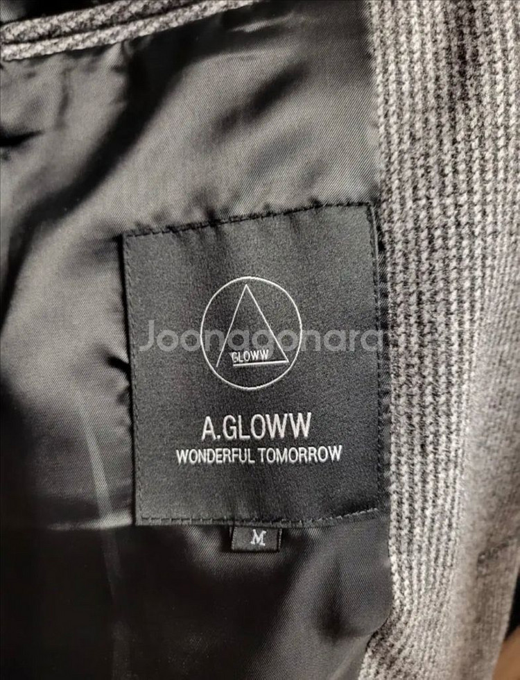 에프터글로우 울 체크 싱글 블레이저 자켓 3버튼 그레이 사이즈 M 택포--3