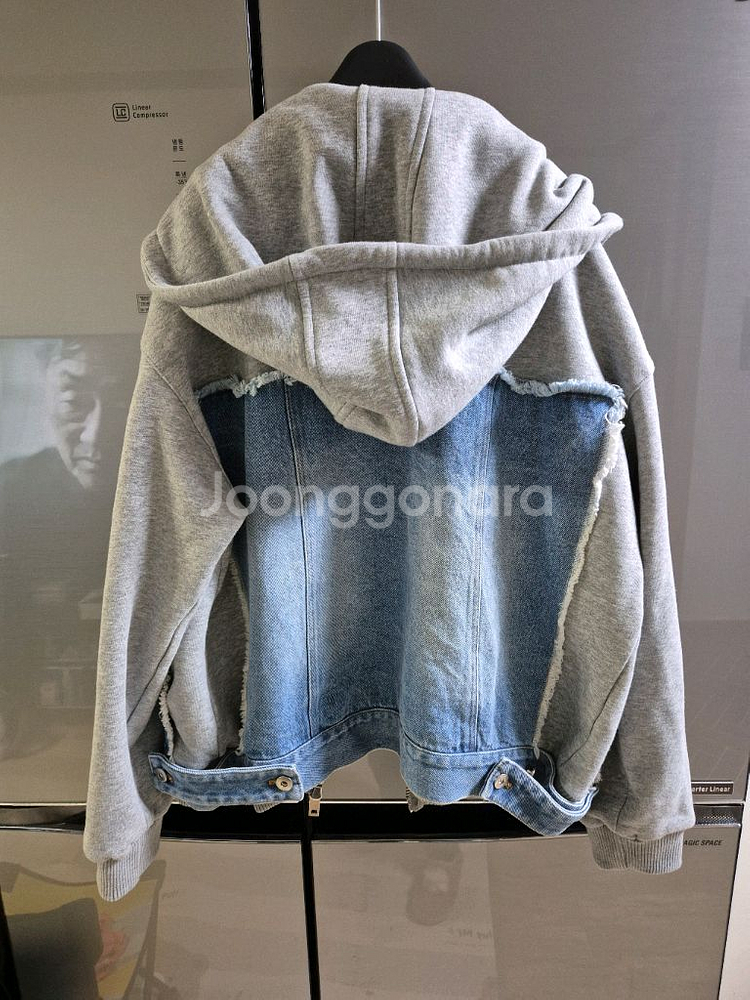 데님 후드 기모 집업 자켓--1