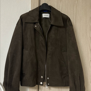 구호플러스 스웨이드 레더 자켓 브라운