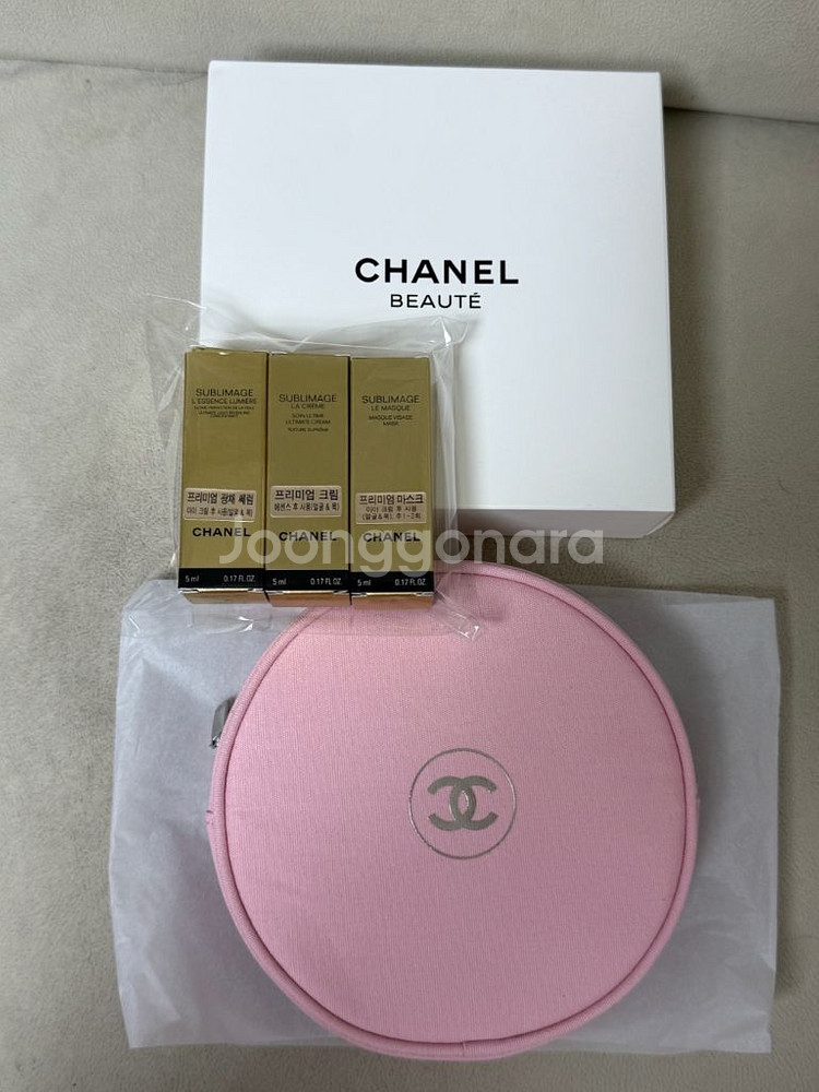 샤넬 뷰티 핑크 똥그리 파우치 + 수블리마지--0