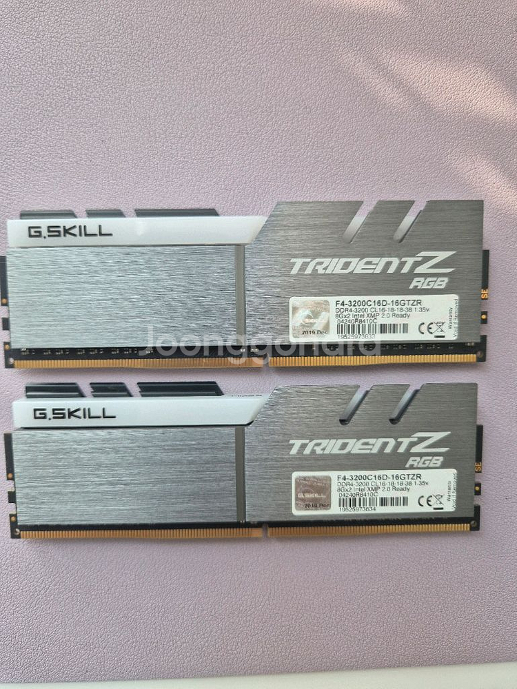 G.Skill Trident Z RGB 16GB DDR4 램 판매합니다(8g x 2 세트)--0