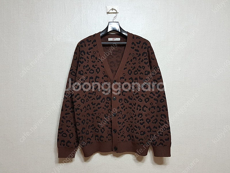 에잇세컨즈 레오파드 남성 니트 가디건 100-105--0