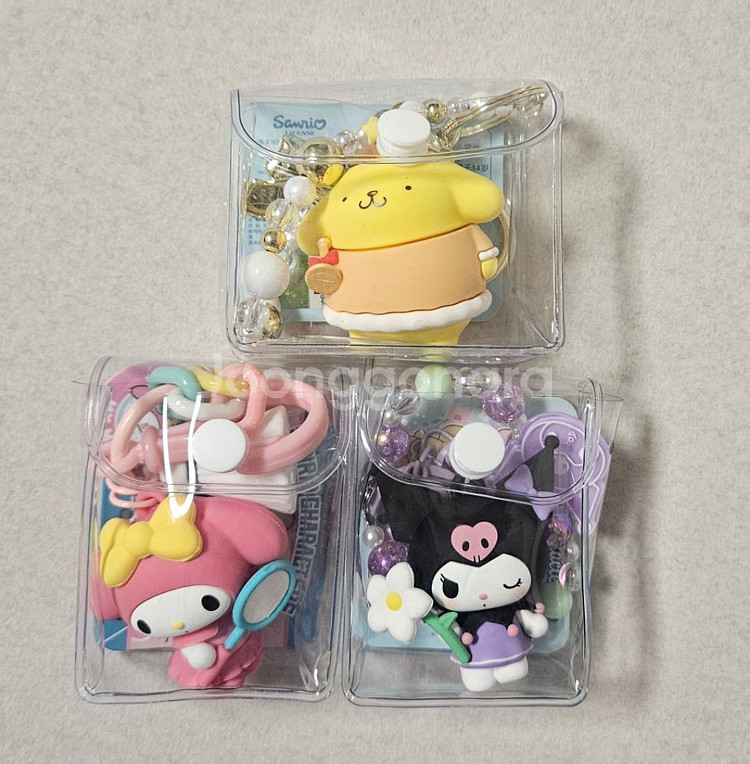 산리오 비즈키링 마이멜로디 쿠로미 폼폼푸린--0
