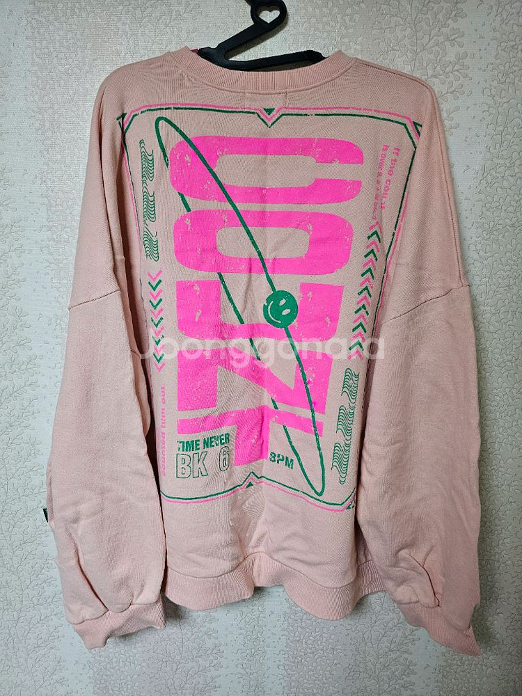 핑크 맨투맨 품넉넉한 빅사이즈 의류 프리사이즈--2