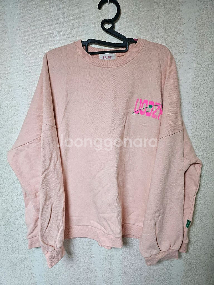 핑크 맨투맨 품넉넉한 빅사이즈 의류 프리사이즈--0