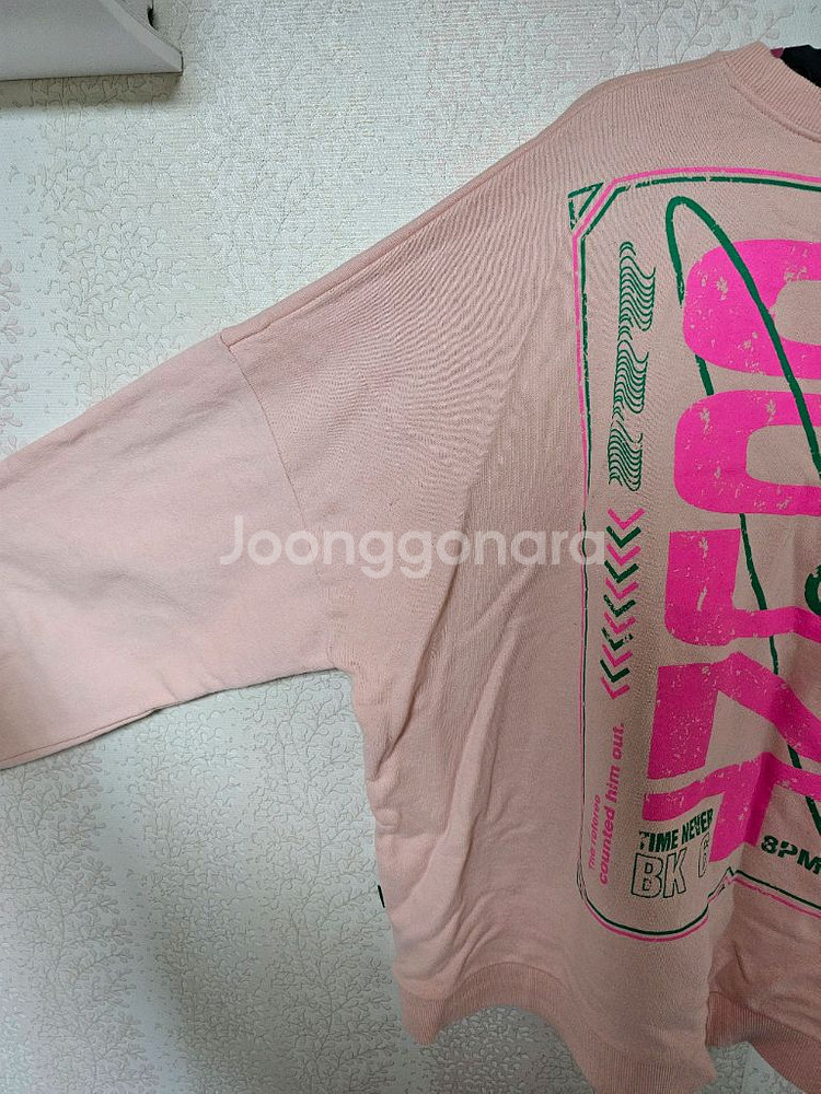 핑크 맨투맨 품넉넉한 빅사이즈 의류 프리사이즈--3