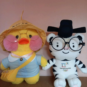 (택포)빵빵덕 수호랑 봉제인형 세트/ 26cm 2개일괄