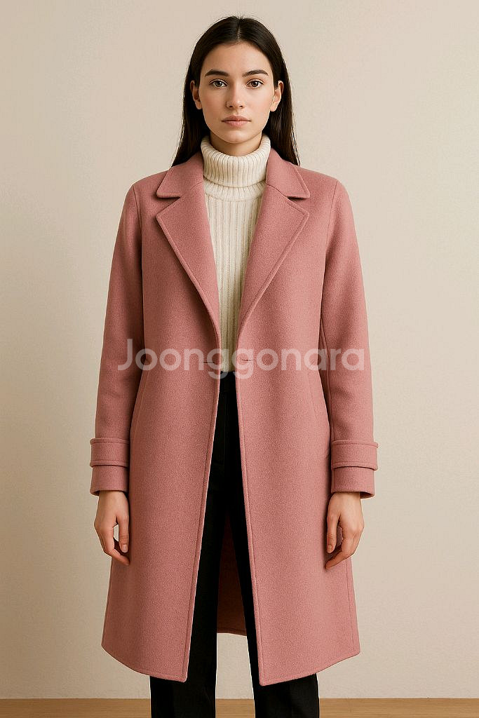 디앤써 D.answer 인디핑크 로브 울코트 상태최상 드라이클리닝 완료--2