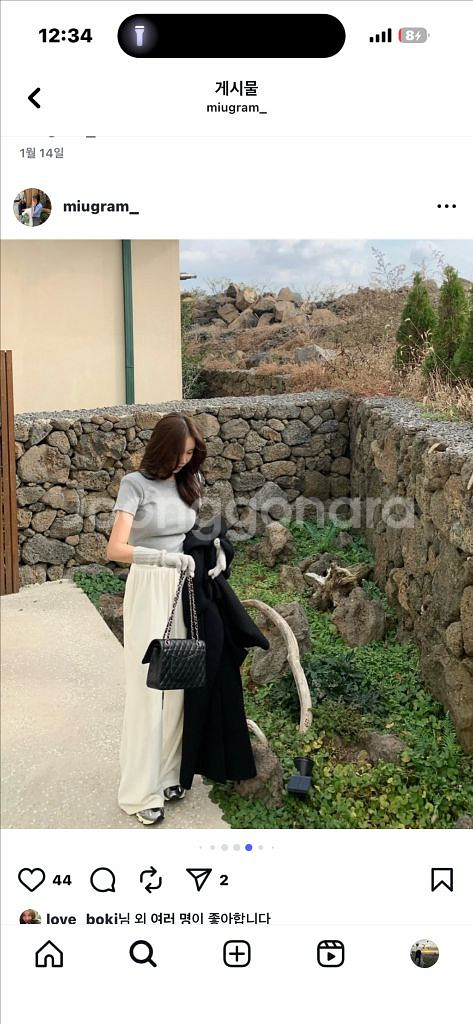 러브미우 니어 크롭 티 M (블랙,크림,그레이)--3