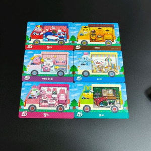 정발 한글 산리오 올클 캠핑카 아미보6종+실스티커4종