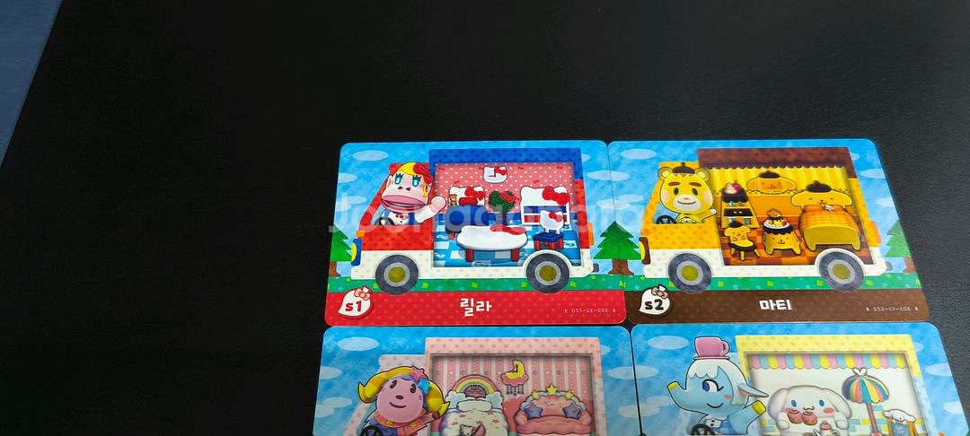 정발 한글 산리오 올클 캠핑카 아미보6종+실스티커4종--1