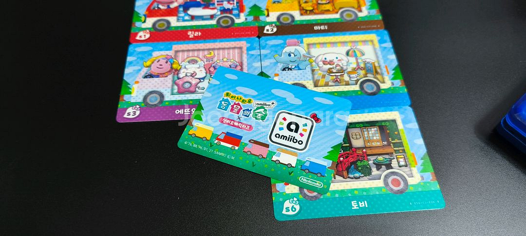 정발 한글 산리오 올클 캠핑카 아미보6종+실스티커4종--7