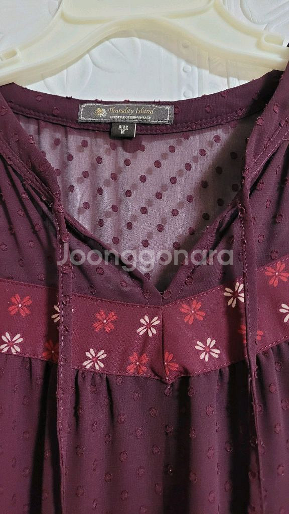 써스데이아일랜드 와인 쉬폰 롱 원피스--1