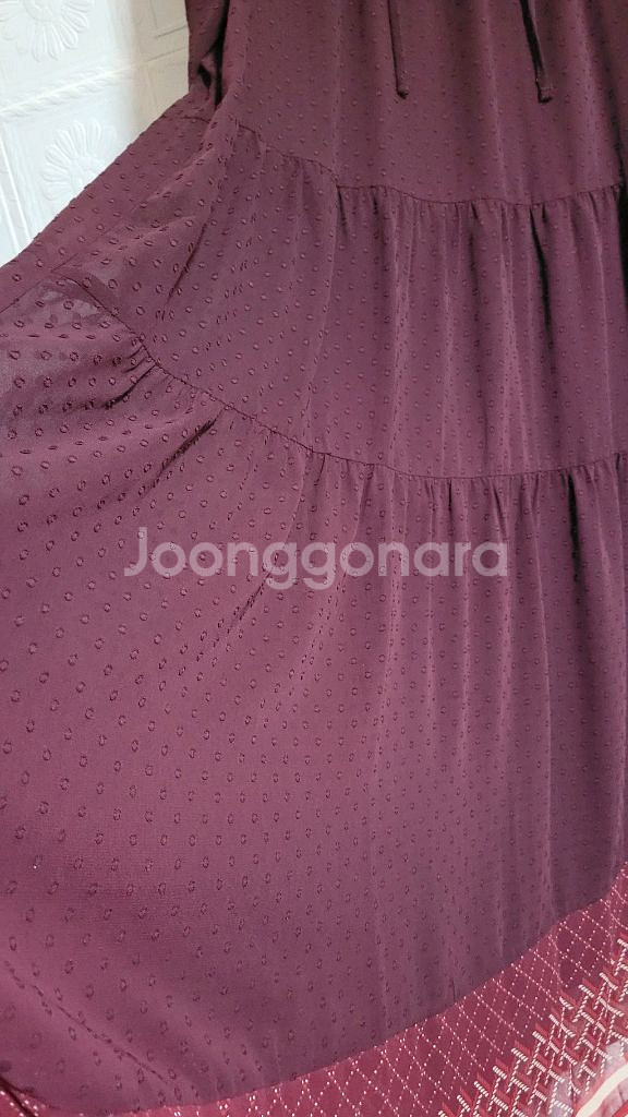 써스데이아일랜드 와인 쉬폰 롱 원피스--2