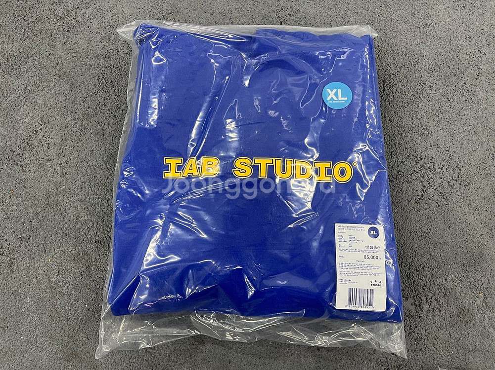 XL 아이앱 스튜디오 아이앱 로고 후디 후드 블루 미개봉 미시착 새상품--1