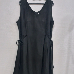 빅사이즈 스웨이드 뷔스티에 원피스 블랙