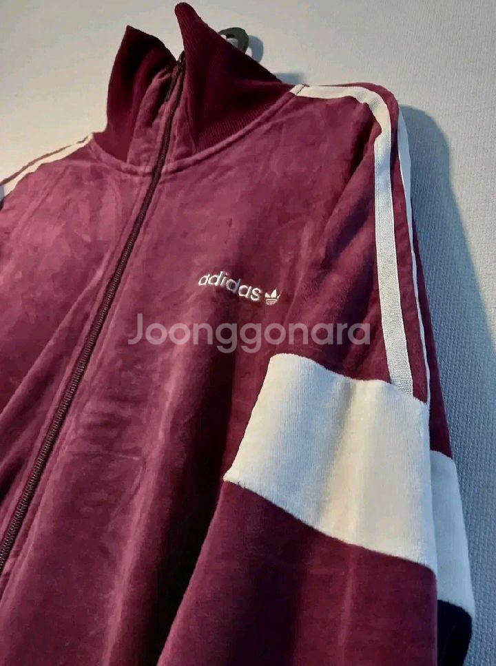 아디다스 희귀 벨벳 버건디 핑크 트랙탑 저지 져지집업110--1