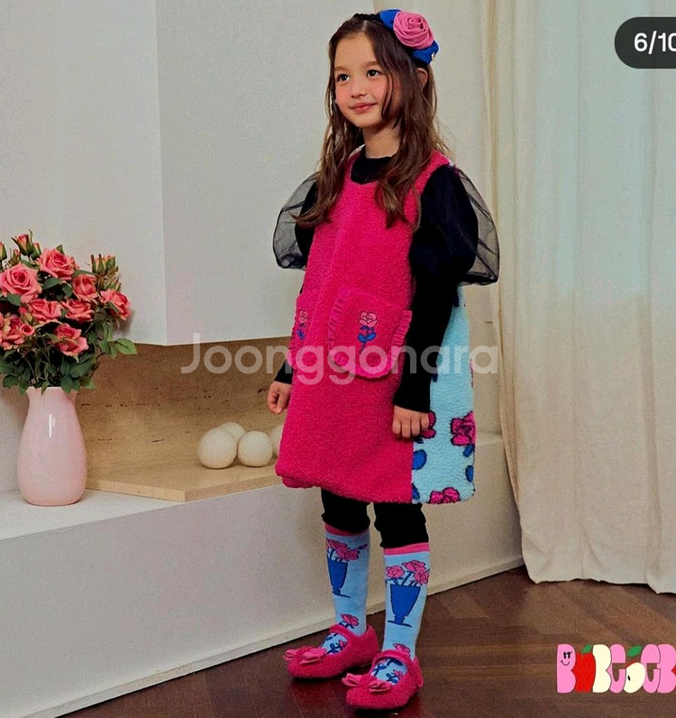 베베베베 로즈 원피스+리버시블코트xl--1