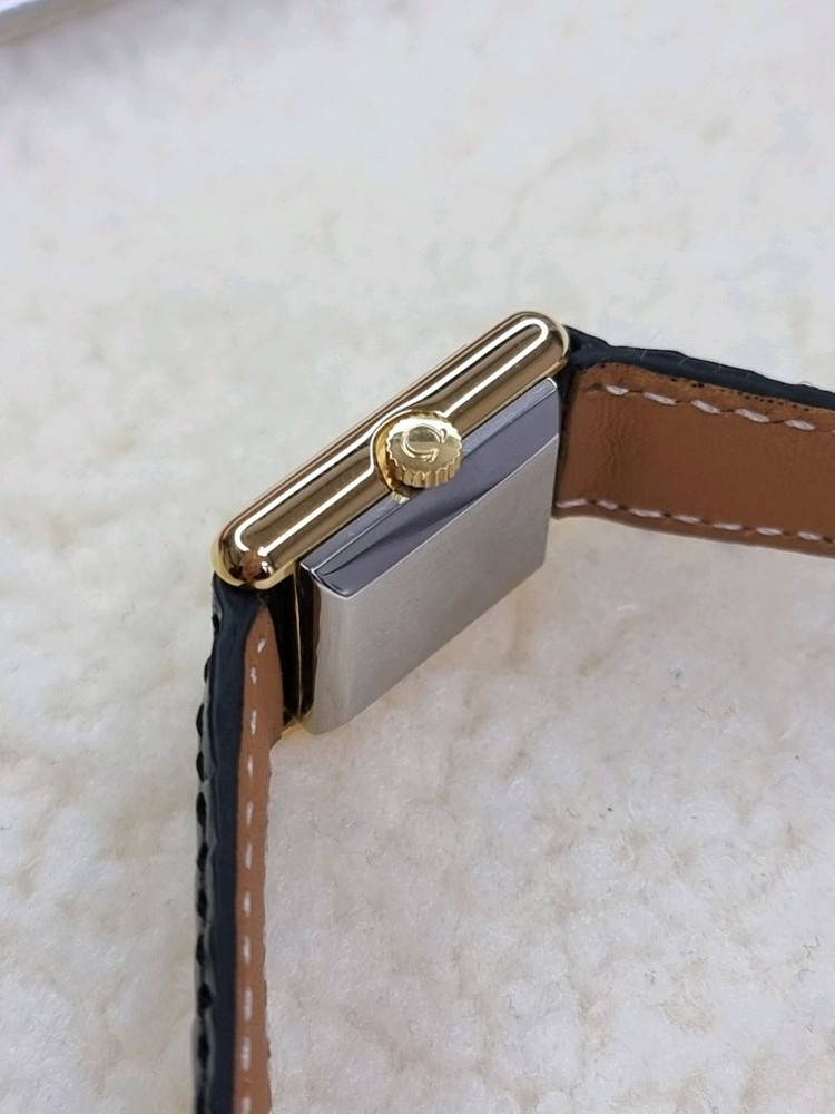 오메가 드빌 탱크 블랙 다이얼 핸드와인딩 여성 시계--3