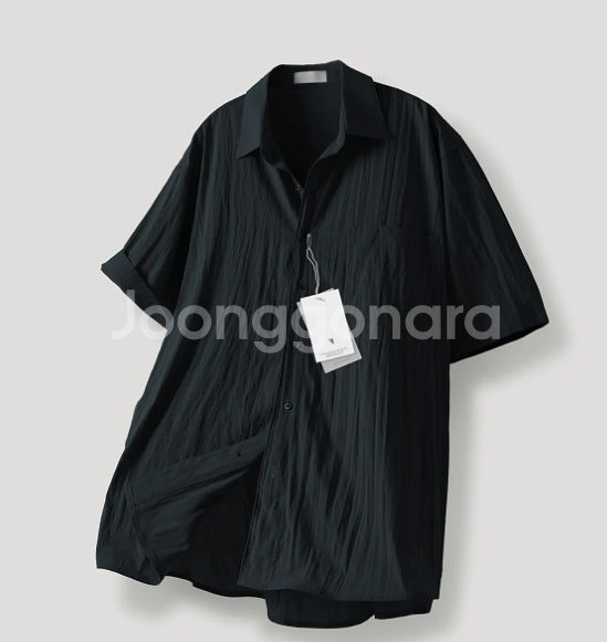 반팔 하프 셔츠 챠콜 free--0