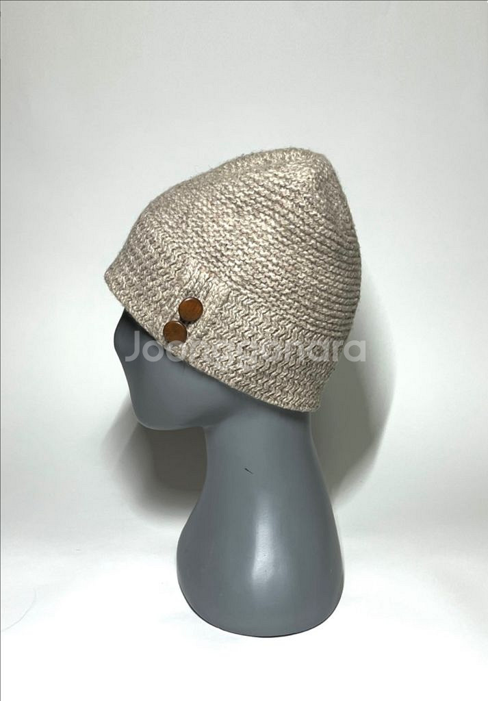 LL BEAN 엘엘빈 초레어 빈티지 램스울 베이지 비니 단추 에스닉 남녀공용 모자 겨울 방한 햇 캡--3