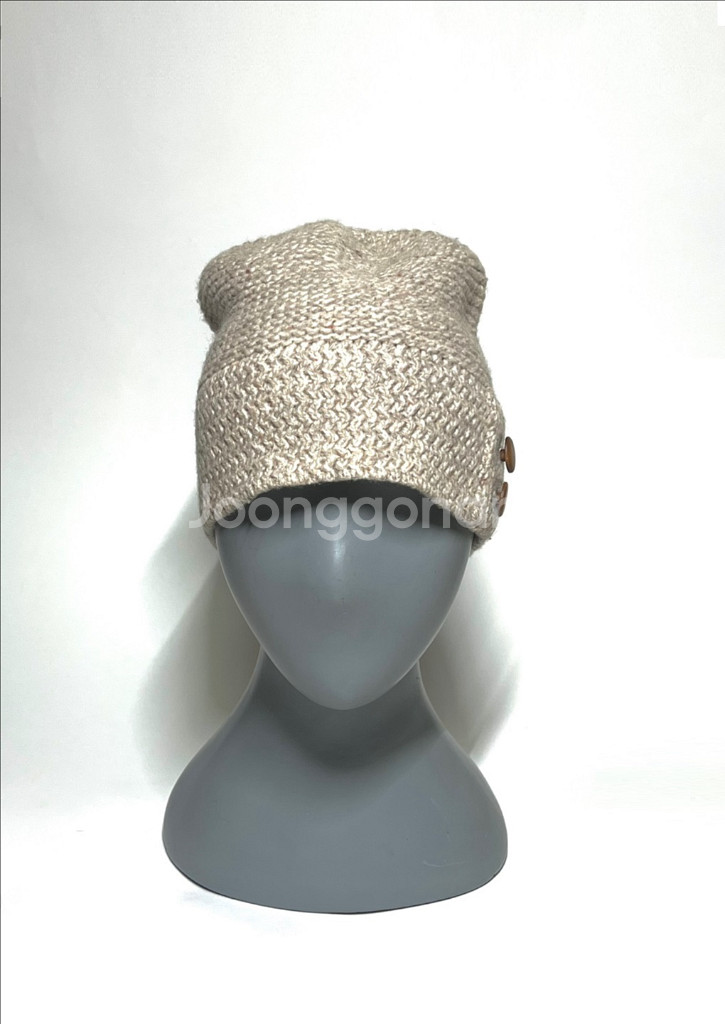 LL BEAN 엘엘빈 초레어 빈티지 램스울 베이지 비니 단추 에스닉 남녀공용 모자 겨울 방한 햇 캡--1