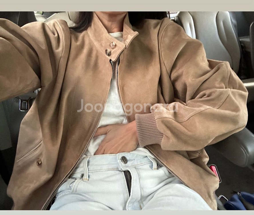 식스앤어하프 스웨이드 봄버 베이지 s--1