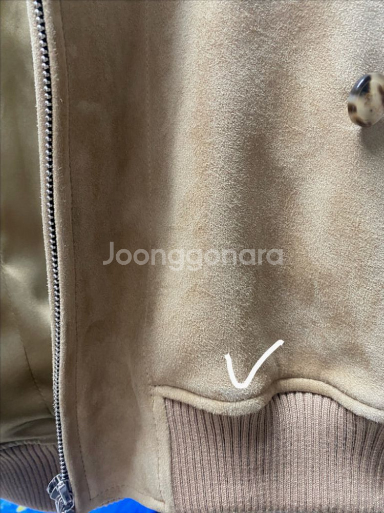 식스앤어하프 스웨이드 봄버 베이지 s--4