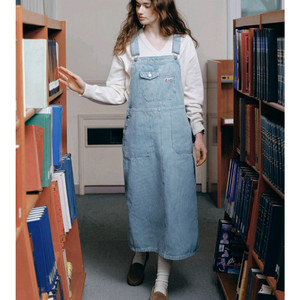 앤유 크랜본 포켓 포인트 데님 오버롤 원피스