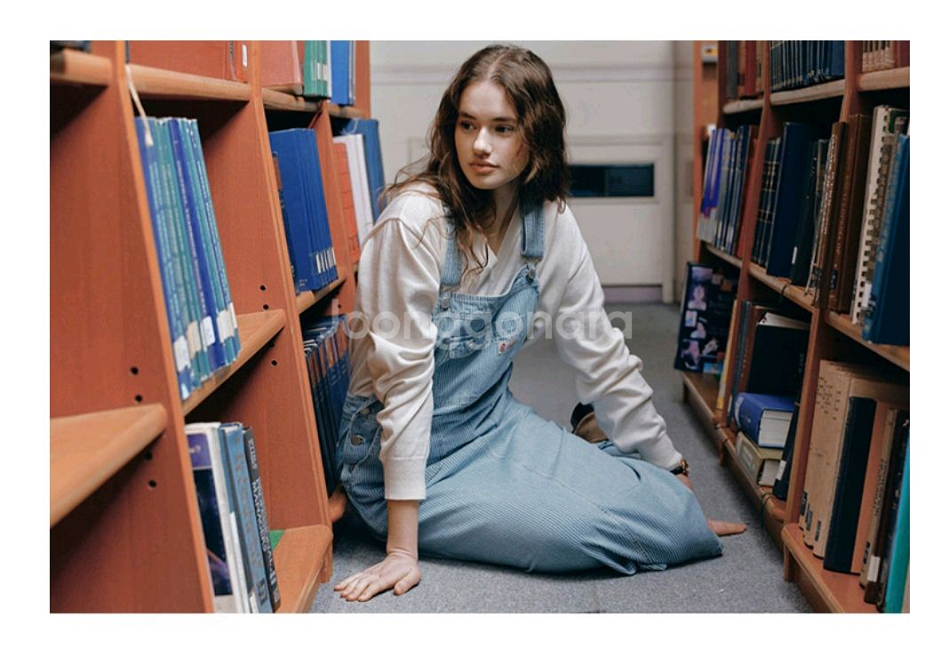 앤유 크랜본 포켓 포인트 데님 오버롤 원피스--1