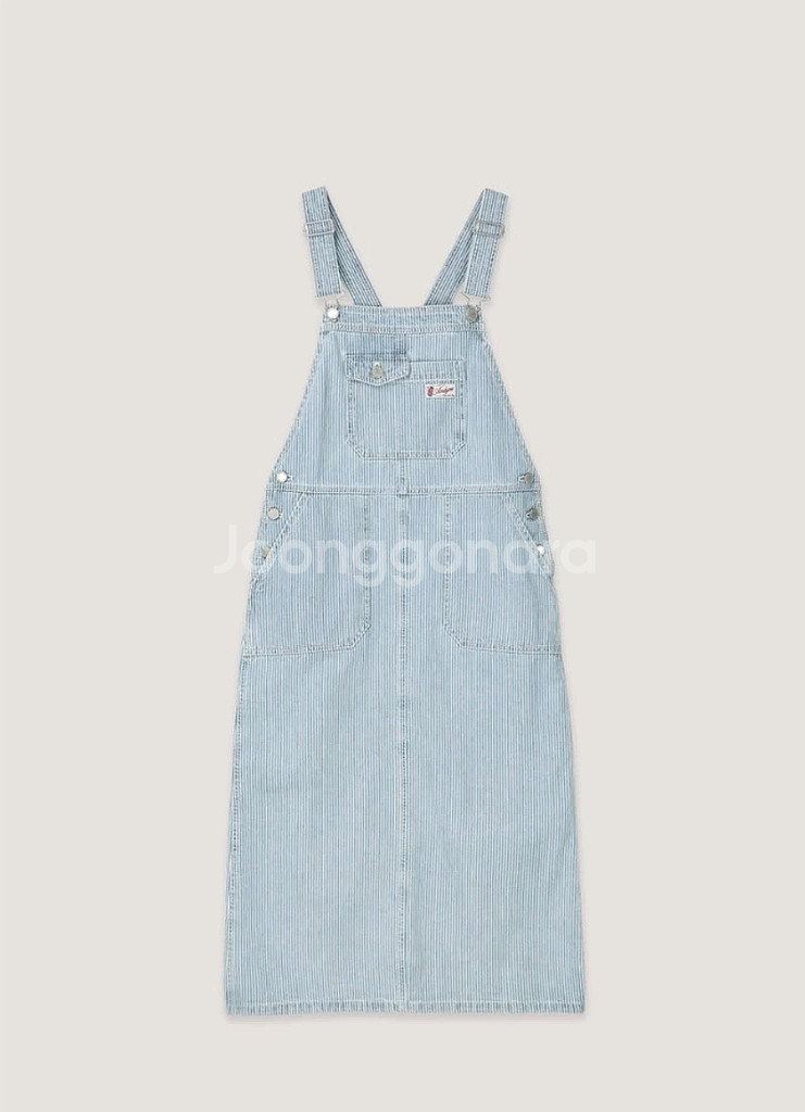 앤유 크랜본 포켓 포인트 데님 오버롤 원피스--7