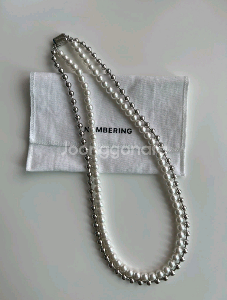 넘버링 #5730 볼체인 진주 목걸이--3