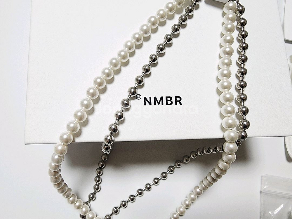 넘버링 #5730 볼체인 진주 목걸이--6