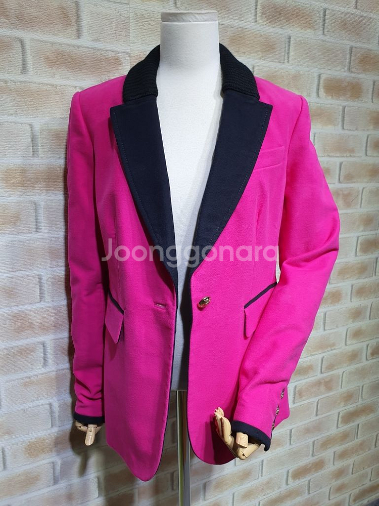 새상품 쥬시꾸띄르 피치코튼 니트카라 싱글자켓55~66--0