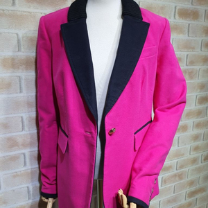 새상품 쥬시꾸띄르 피치코튼 니트카라 싱글자켓55~66