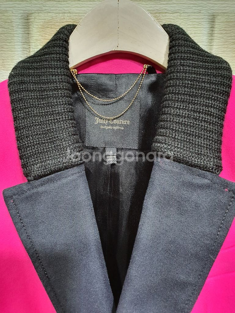 새상품 쥬시꾸띄르 피치코튼 니트카라 싱글자켓55~66--1