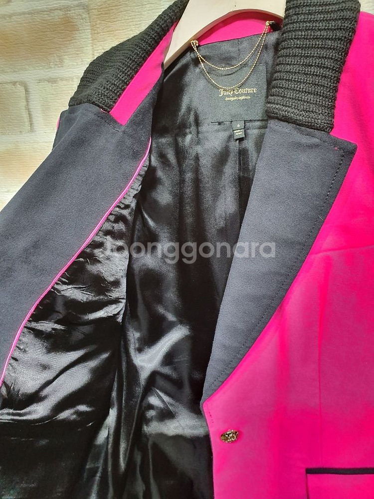 새상품 쥬시꾸띄르 피치코튼 니트카라 싱글자켓55~66--2