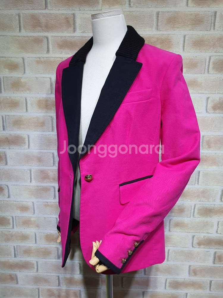 새상품 쥬시꾸띄르 피치코튼 니트카라 싱글자켓55~66--4