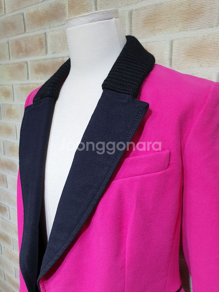 새상품 쥬시꾸띄르 피치코튼 니트카라 싱글자켓55~66--5