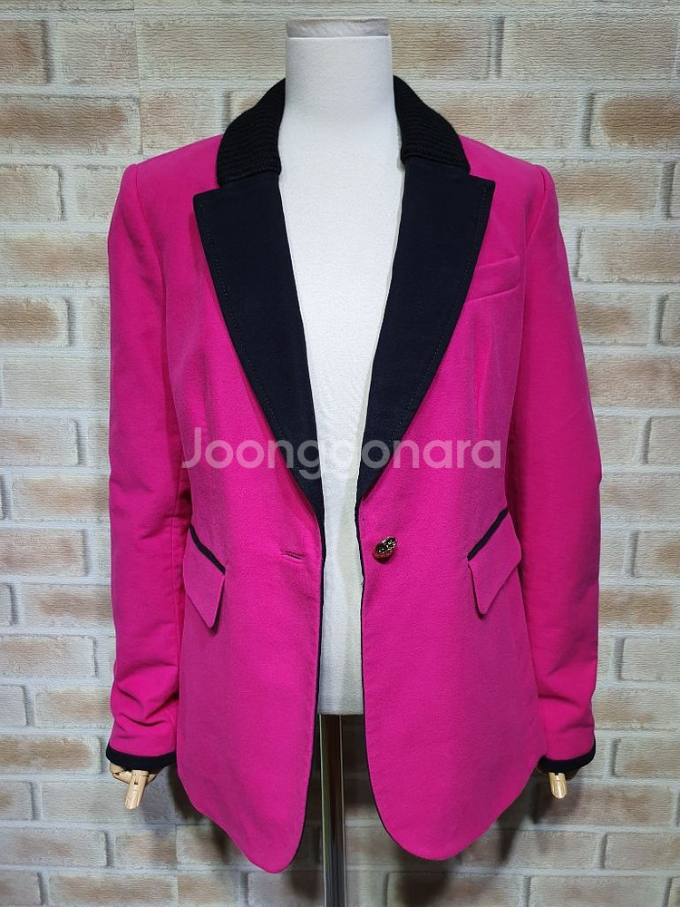 새상품 쥬시꾸띄르 피치코튼 니트카라 싱글자켓55~66--6